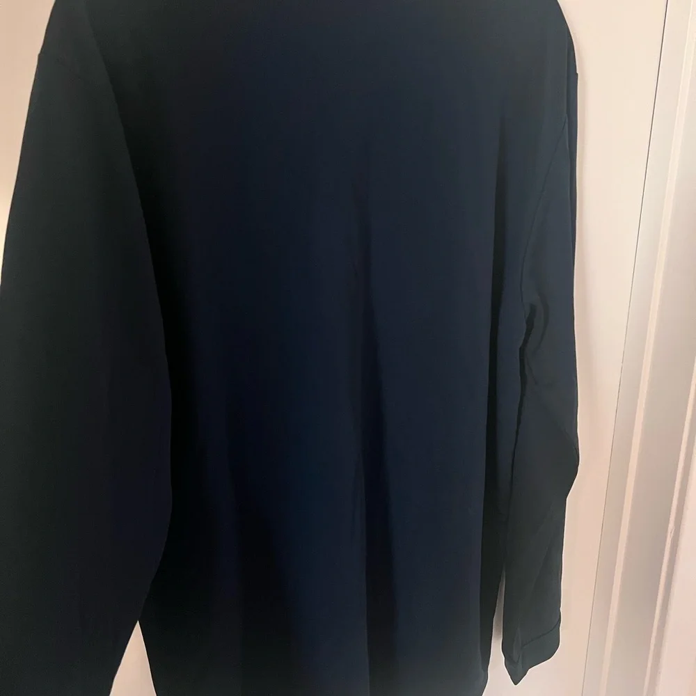 adidas Men's Dark Blue Long Sleeve Polo - Picture 6 of 7